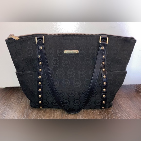 Micheal Kors Black Studded Handbag - Picture 2 of 6